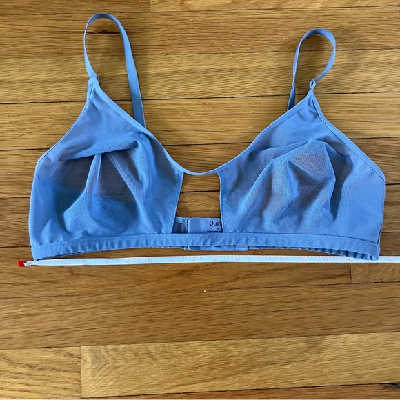 Quince Blue Mesh Sheet Soft Comfort Wireless Bralette XL Extra Large - Picture 4 of 5